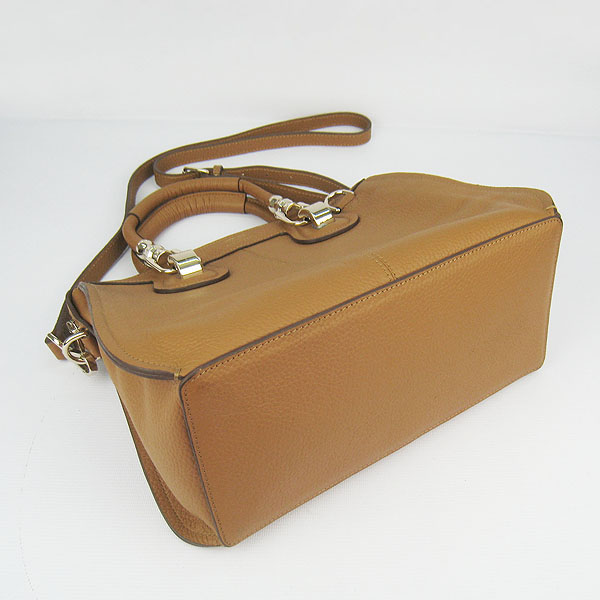 Fake Hermes New Arrival Double-duty leather handbag Light Coffee 60669 - Click Image to Close